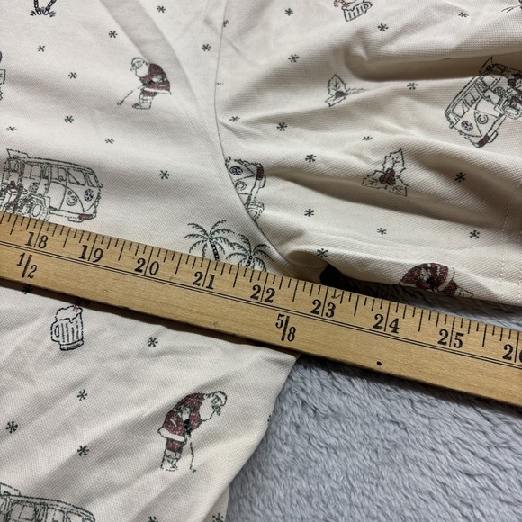 Travis Mathew Cookie Swap Santa Polo Shirt Beige Mens XL VW Van Golf New - Picture 4 of 7